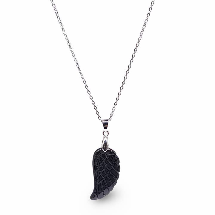 Arômes & Évasions - Venta al por mayor Collares con colgantes/abalorios - Collar, gema, alas de ángel, ónix negro