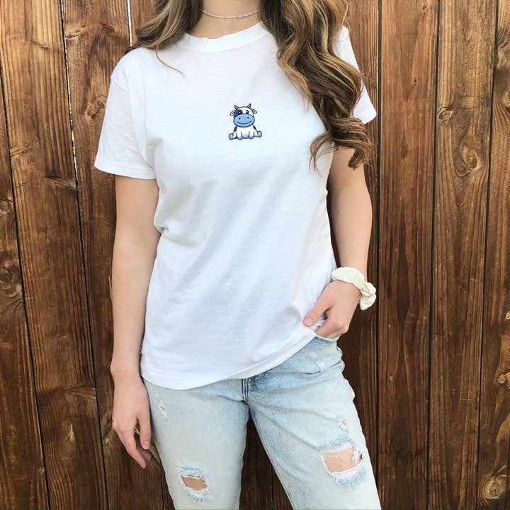 Blueberry Cow Shirt Erdbeer-Kuh-T-Shirt für den Großhandel von Rising Tide Vintage