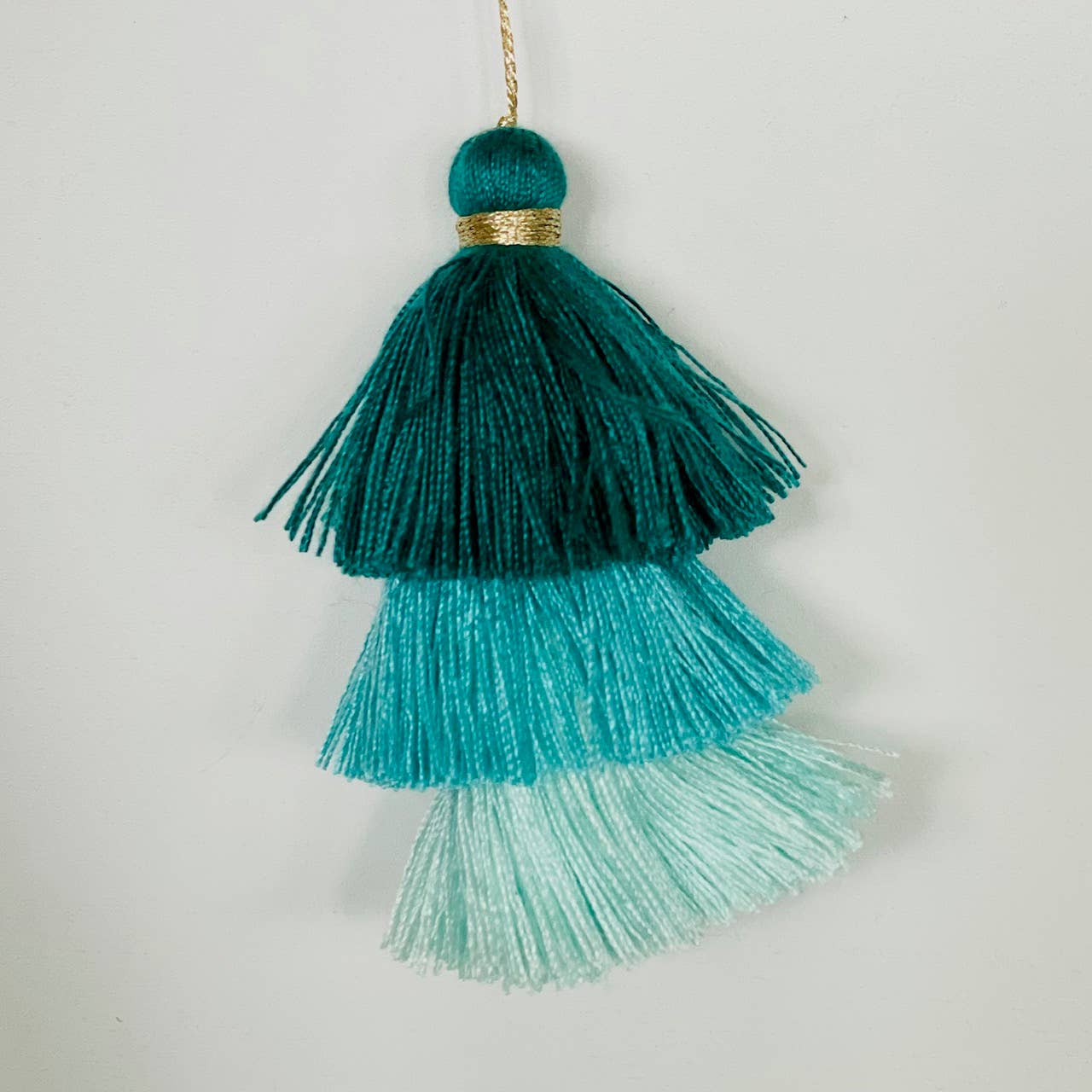 Palmy Pineapple - Wholesale Keychain - Women's - 3 Tiered Ombre Cotton Tassel with Gold Loop10