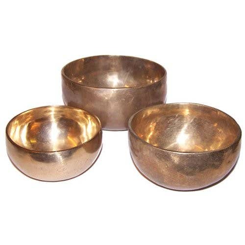 Ancient Wisdom – wholesale Musical instrument – Set of 3 Handmade Brass Singing Bowls1
