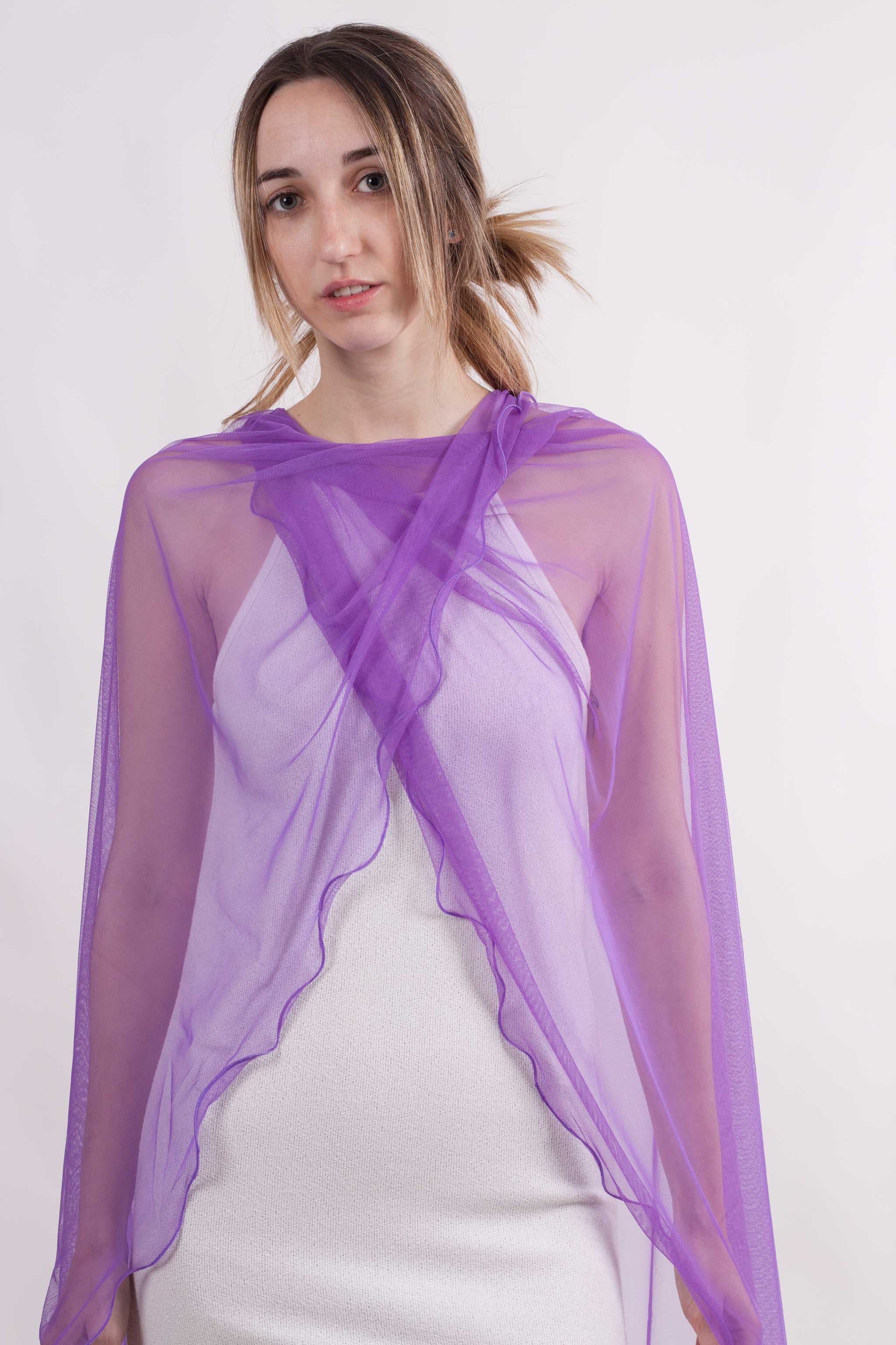 MR Complements - Vente Écharpe – femme - Châle en tulle grande taille aux bords ondulés41