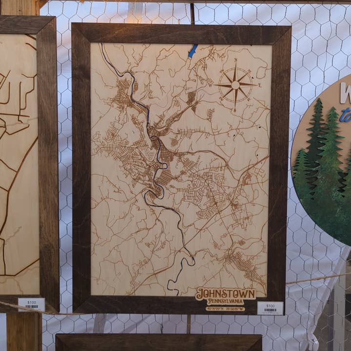 Johnstown Map for wholesale by Black River Arts