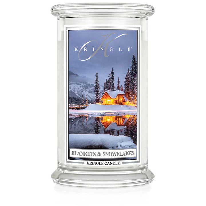 Kringle Candle Company - Wholesale Jar/Filled Candle - 22oz 2W Classic: Blankets & Snowflakes