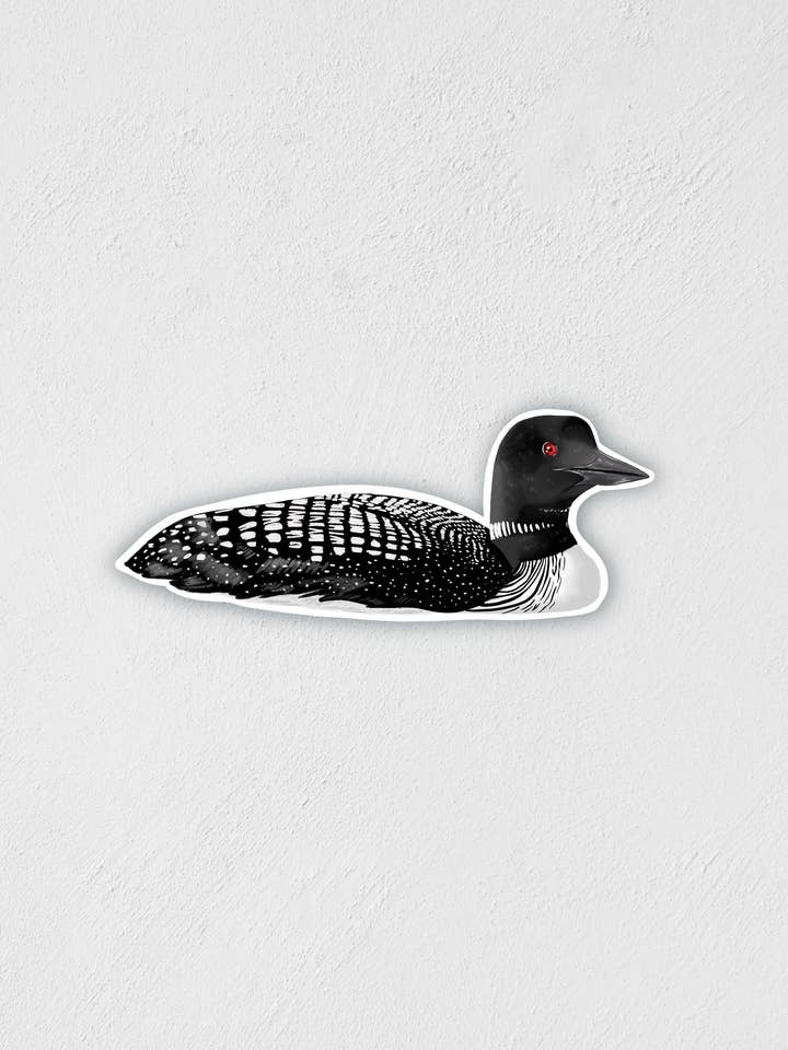 Loon Long Body Sticker 3” for wholesale by Little Rocks Design