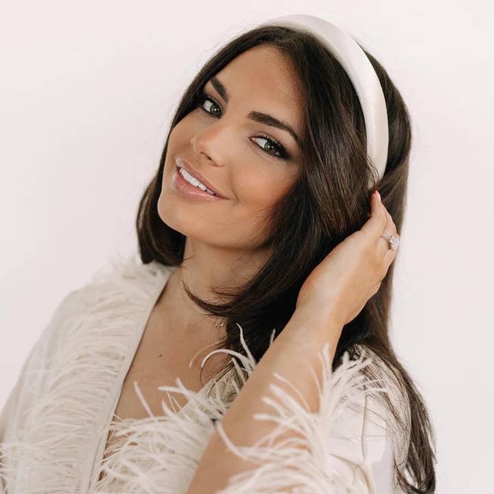 Chateau Perle - Wholesale Fashion Headband - Women's - IVORY SILK HEADBAND1