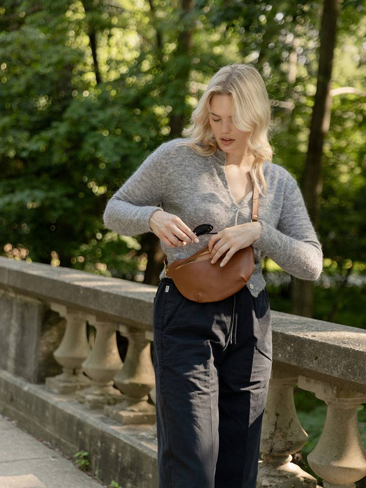 Sling Bag, Cognac for wholesale by ABBY ALLEY