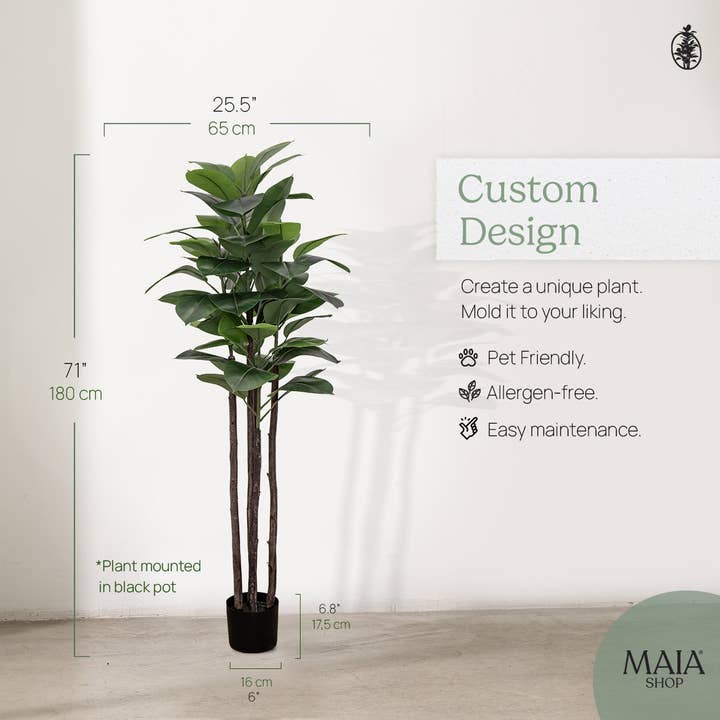 Maia Shop - Wholesale Artificial Plant - 6' Artificial Rubber Plant