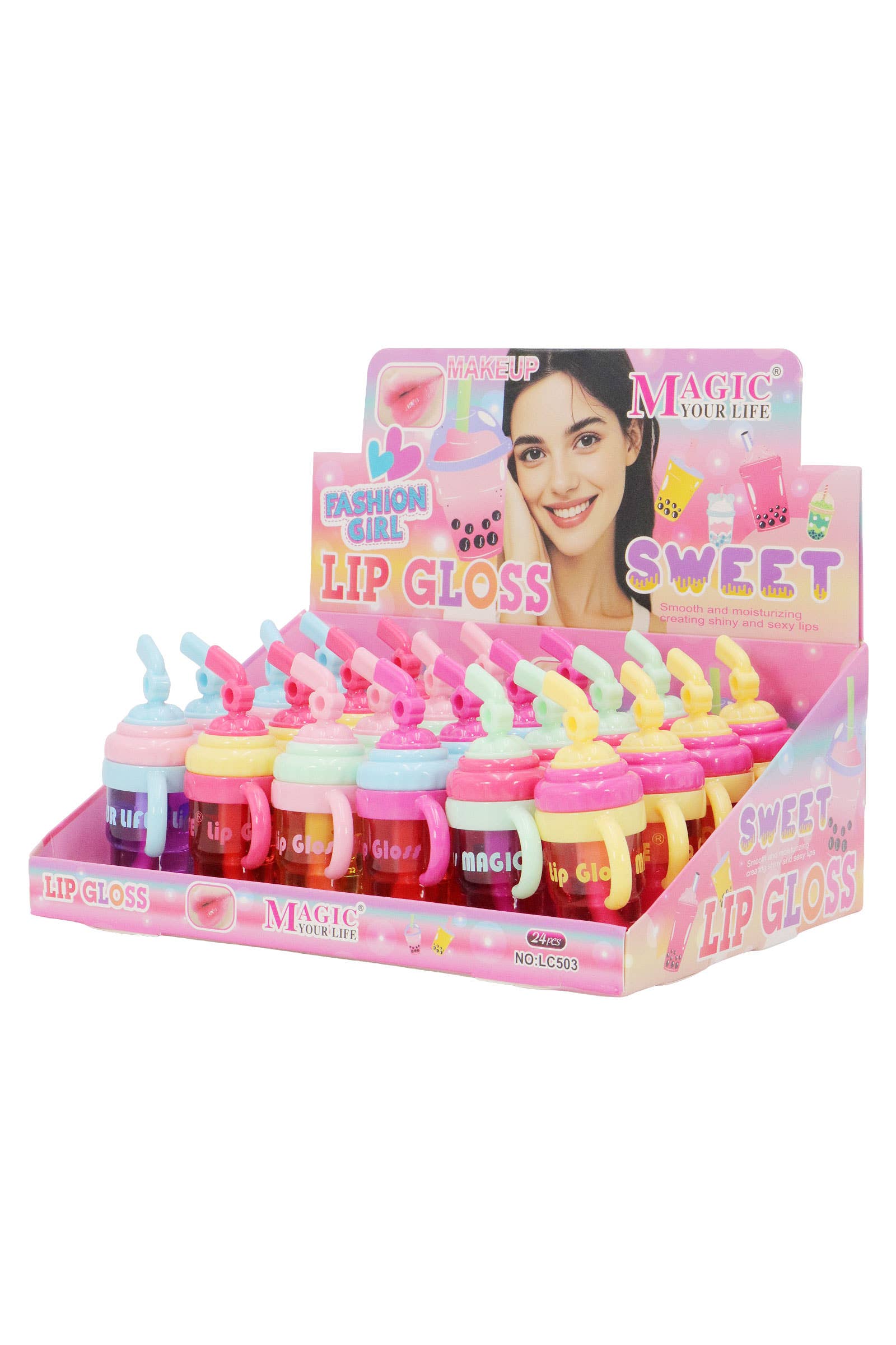 ASSORTED Mini Tumbler Bubble Cup Lip Gloss - 24 Pcs for wholesale on Faire1