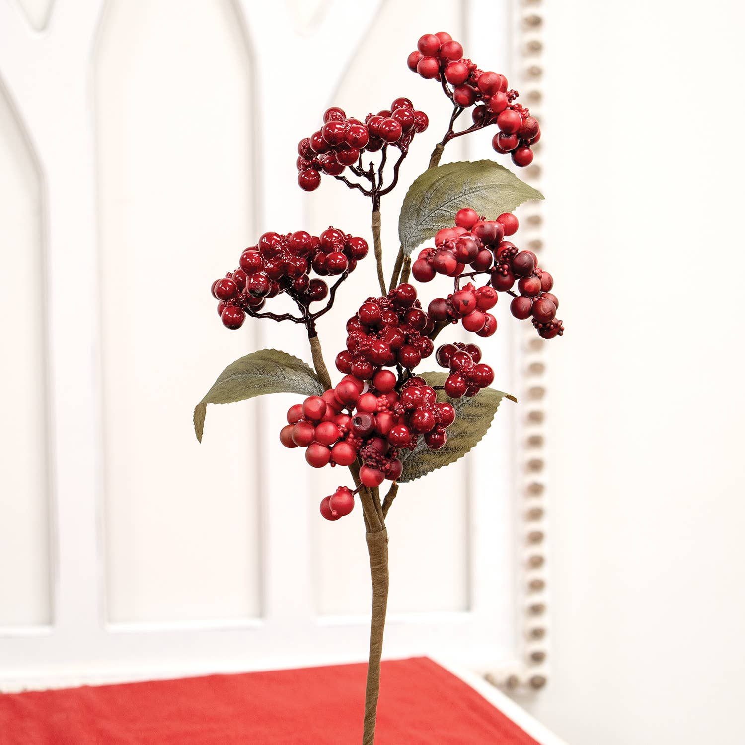 Col House Designs - Wholesale Artificial flowers - Burgundy Berry Cluster Spray, 16"1