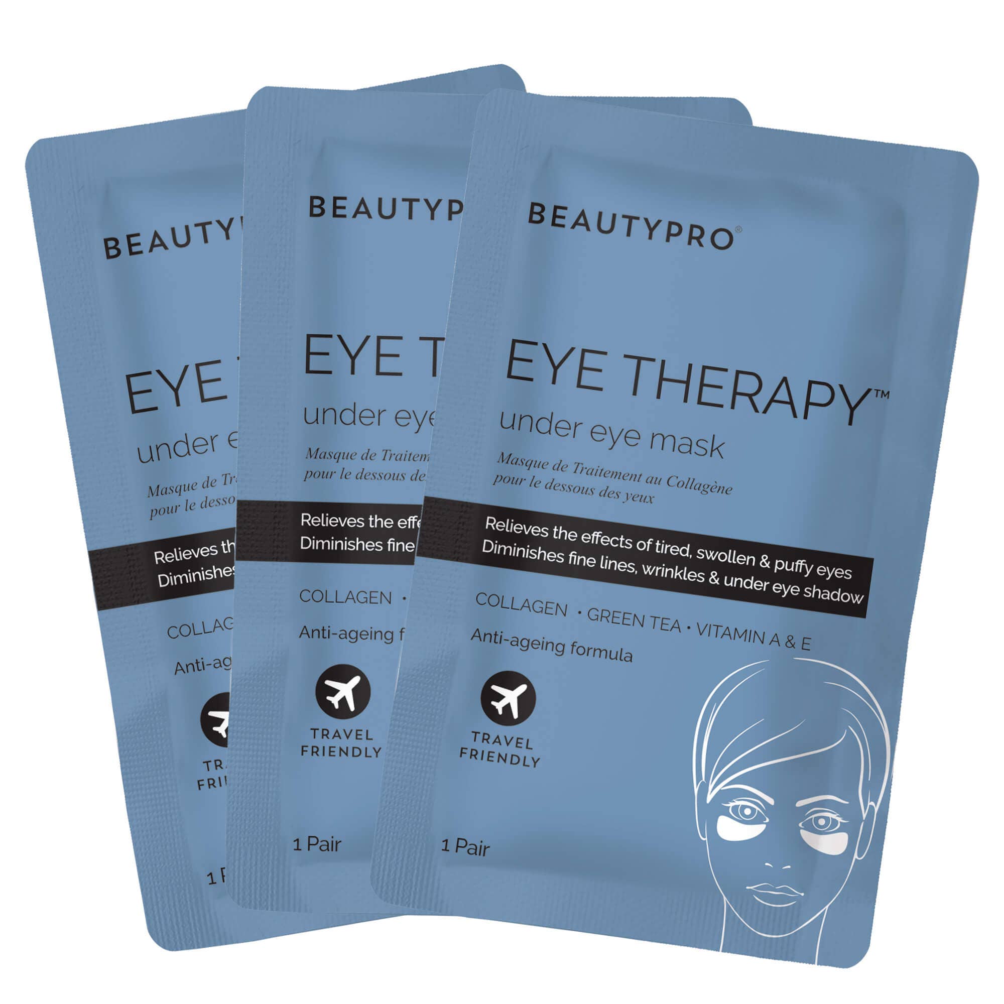 BEAUTYPRO – wholesale Eye treatment mask – EYE THERAPY Under Eye Mask (3 pairs)10