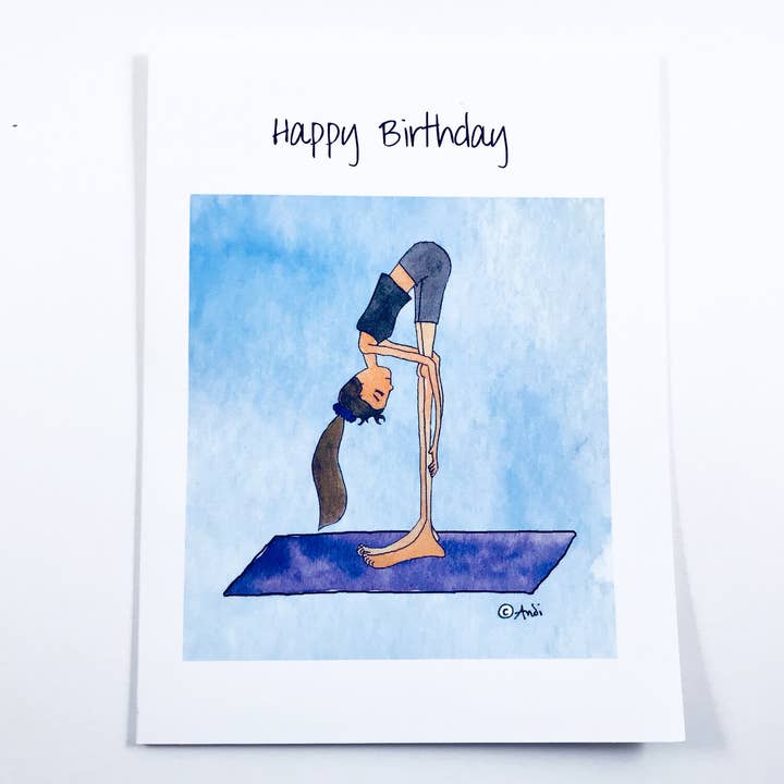Andi’s People – wholesale Birthday card – Yoga Birthday Card, Ragdoll Pose, For Her3