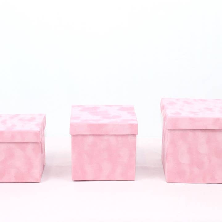 Elegant Design Supply - Wholesale Decorative Box - Velvet Cube Square Flower Hat Box with Lid15