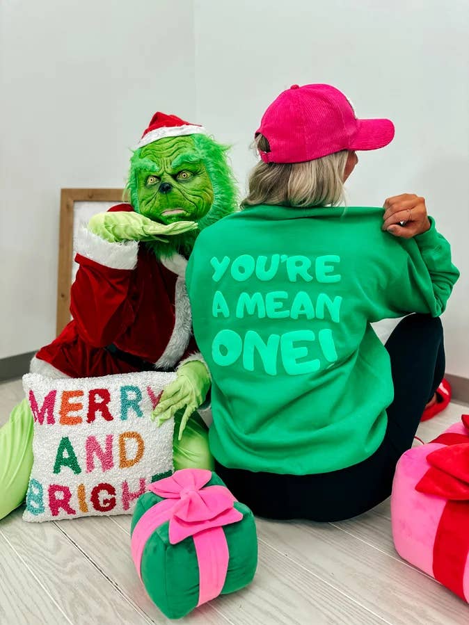 You're A Mean One Irish Green Graphic Crewneck for wholesale by birdie