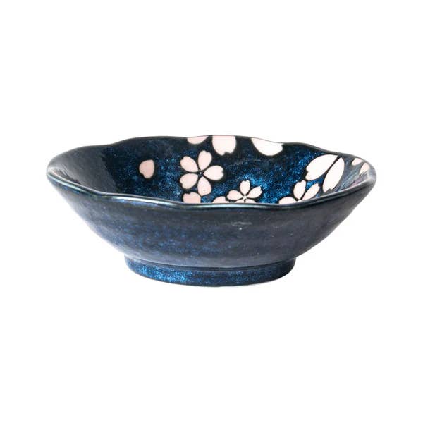 Urban Tokyo – Großhandel Schale – Hasui Sakura Kleine Saucenschale aus Porzellan, 4,5 Zoll D x 1,5 Zoll H, Navy0