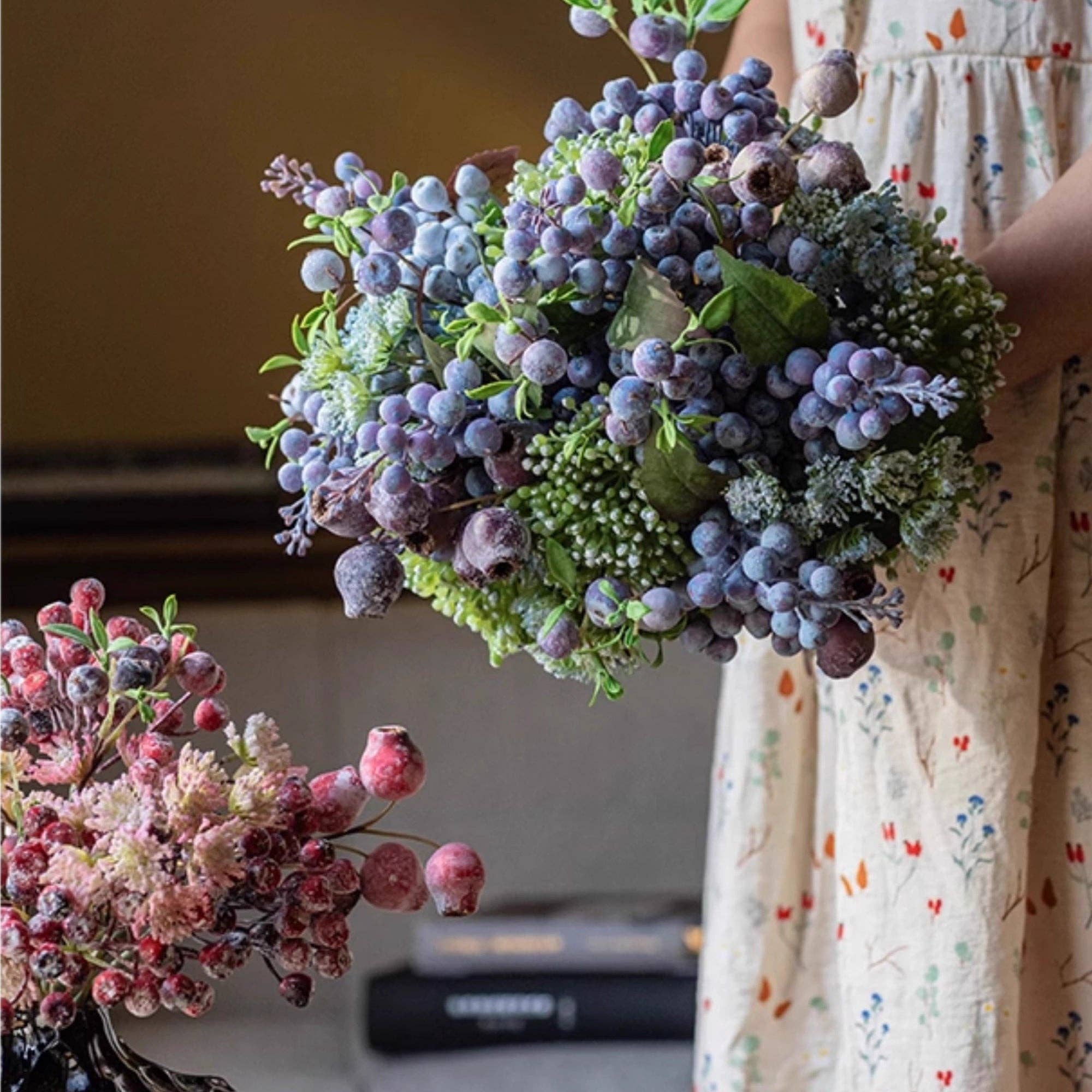 Rustic Reach - Wholesale Artificial Plant - Blueberry & Greenery Bunch 13" Tall8