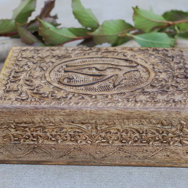 Lungta Imports - Vendita all'ingrosso Portagioie/organizer per gioielli - Ciondolo a forma di occhio di Horus egiziano intagliato a mano, ricordo, L