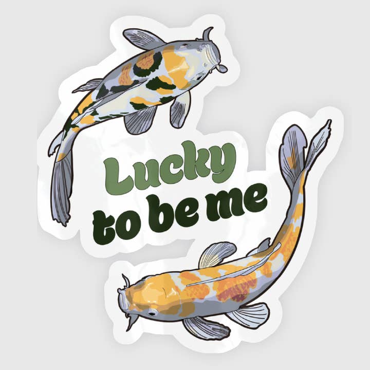 Lucky Koi Vinyl Sticker for wholesale by Taylor McManus Illustration