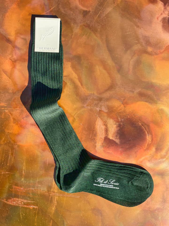 Hermani Heritage - Vendita all'ingrosso Calzini - Donna - Gambaletto Donna Filo di Scozia - Verdone