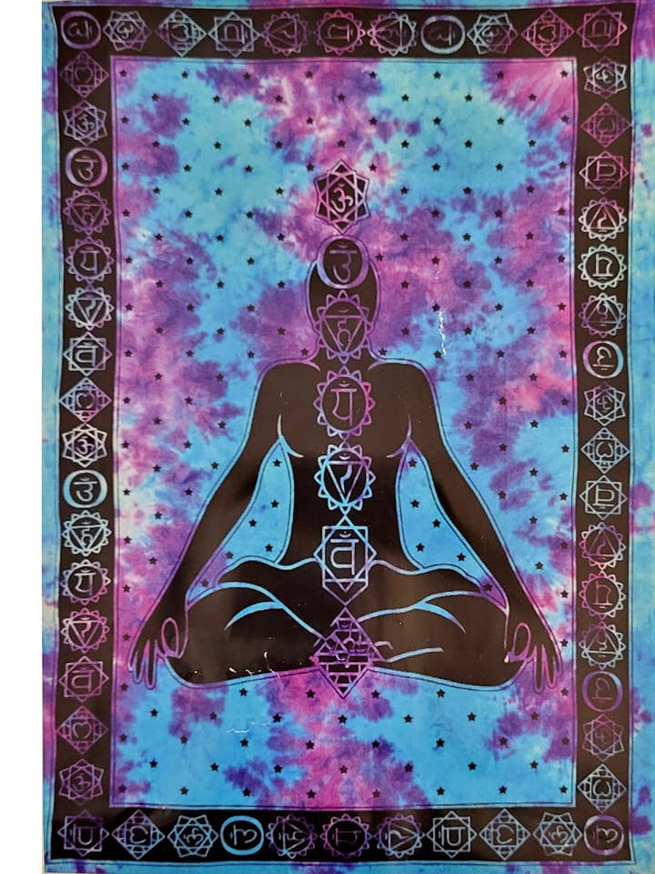 Tapeçaria Tie Dye Chakras de Meditação por atacado de Yak & Yeti