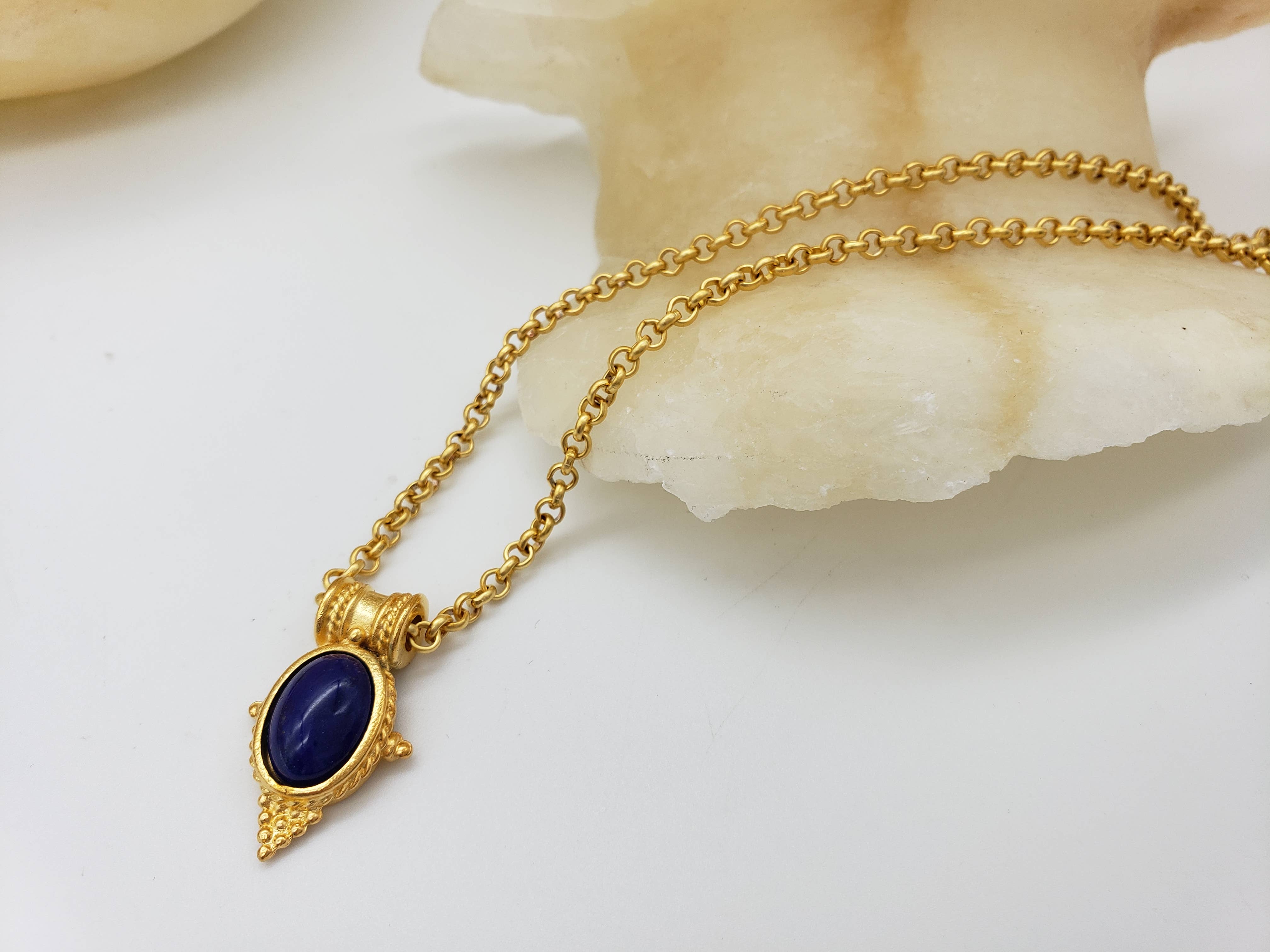 Discoveries, Inc. - Wholesale Pendant/Charm Necklace - Egyptian Revival Lapis Pendant Necklace5