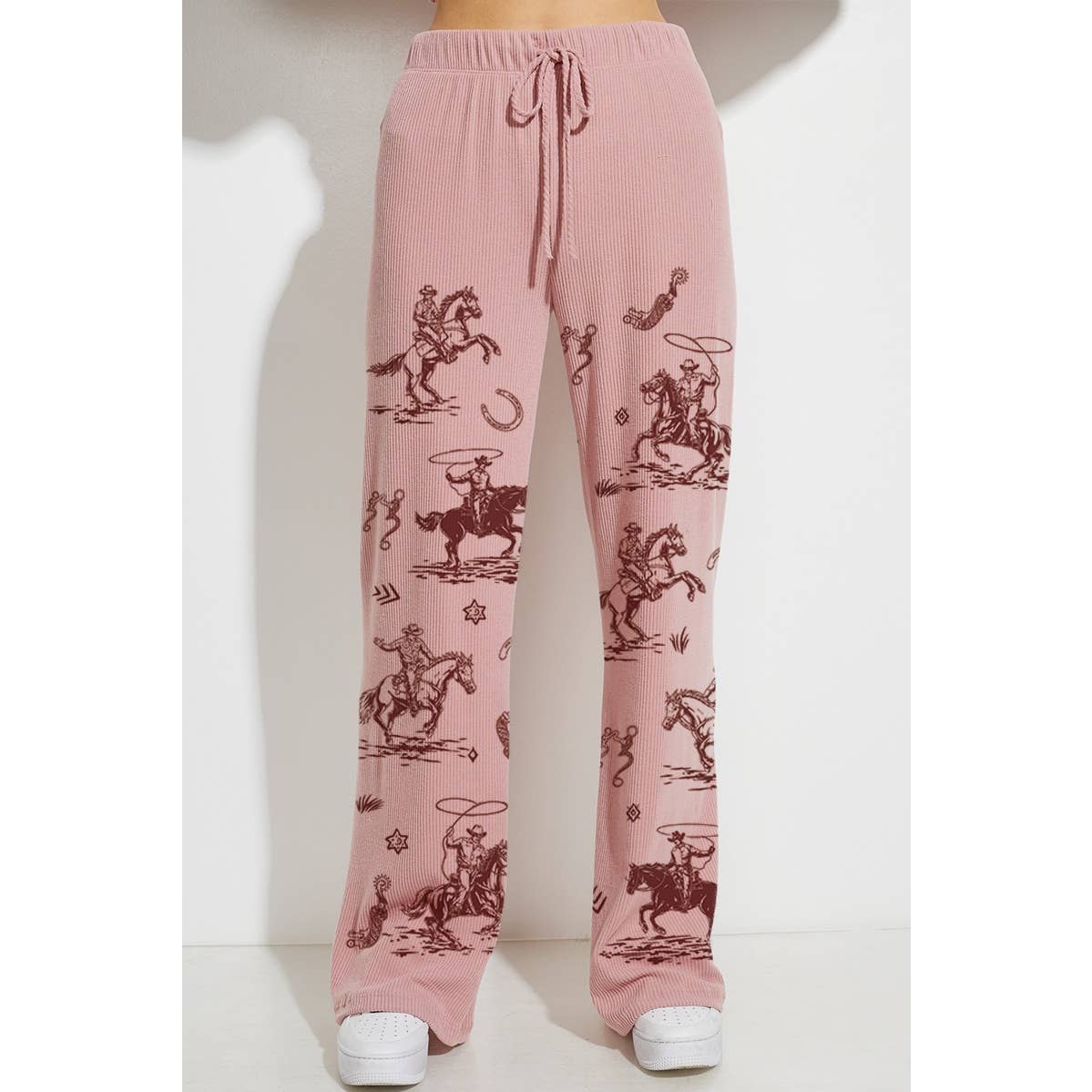 Phil Love - Venta al por mayor Conjunto de ropa cómoda - Mujer - Conjunto de ropa de salón con capucha y estampado de canalé Desert Cowgirl 6