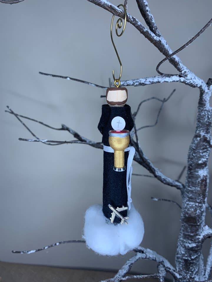 St. Joseph of Cupertino Wooden Doll Ornament for wholesale by Our Saint Family