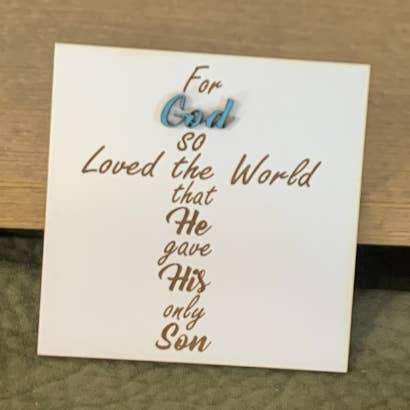 Signes Interchangeables - Spirituel-Car Dieu a tant aimé le Monde pour la vente par Plums & Roses