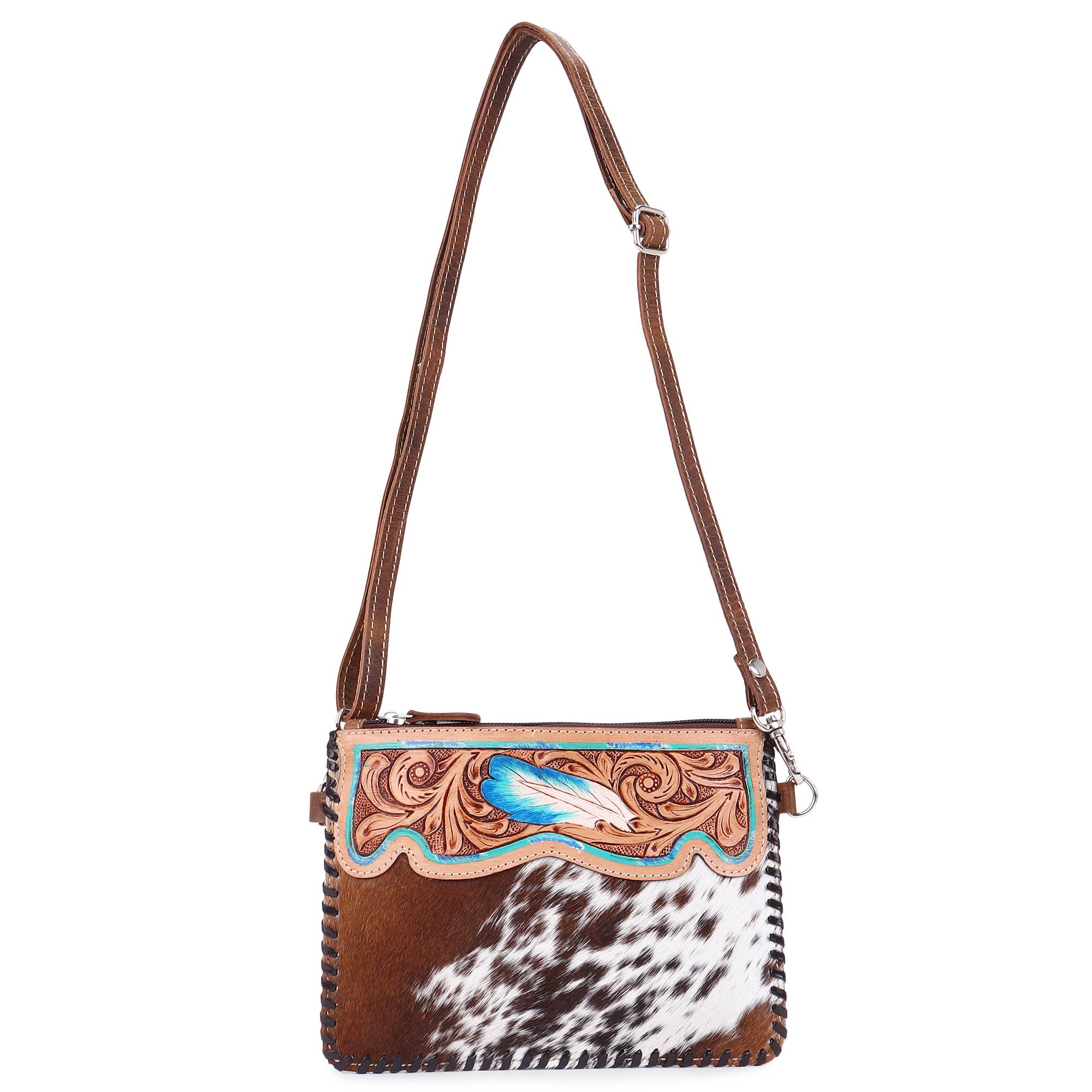 Sixtease Bags USA - Wholesale Crossbody Bag - Women's - Leather Cowhide Hand Tooled Women Mini Mobile Crossbody7