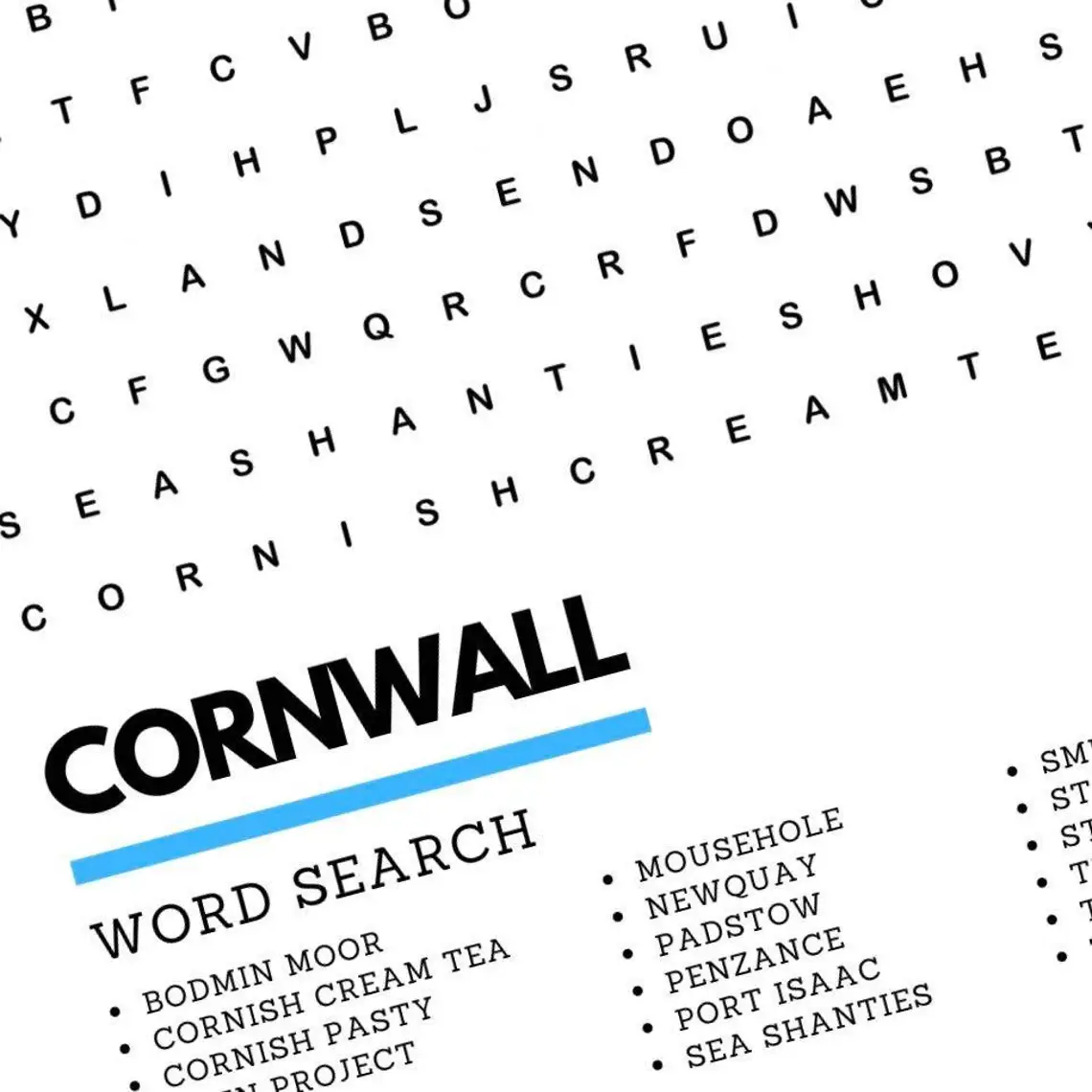 Underdog Studio – wholesale Art print – Cornwall Wordsearch Art Print1