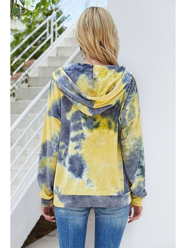 Elings - Wholesale Hoodie – Women's - Trendy Tie Dye Zip Hoodie5