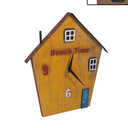 Horloge Blue Harbour Jaune ``Beach Time``-204 pour la vente par International Gifts Ltd.