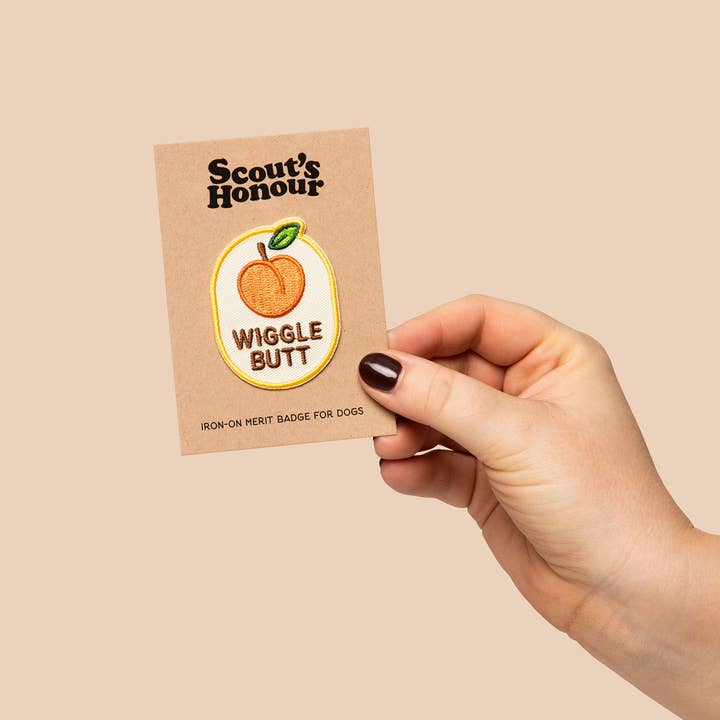 Scout's Honour Pty Ltd - Wholesale Pet Bandana - Dog - Wiggle Butt iron-on patch for dogs and cats1