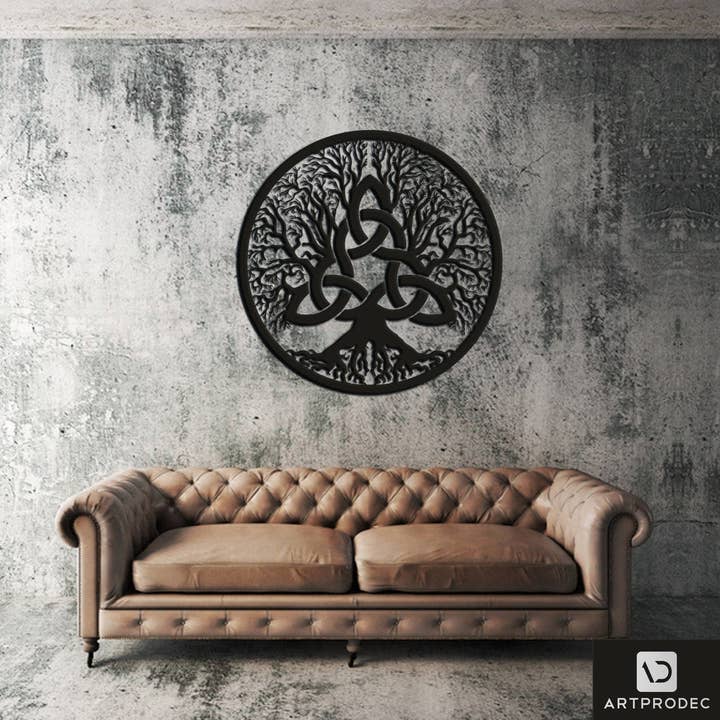 Tree Of Life Metal Wall Art, Triquetra Keltische boom voor wholesale door benjashop