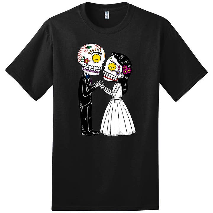 Married Couple Day of the Dead T-Shirt for wholesale by Fresh Prints of CT