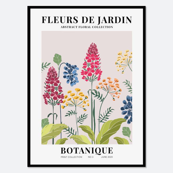 Flower Market Fleurs De Jardin Botanical Art Print FM52 for wholesale by Sugar & Canvas