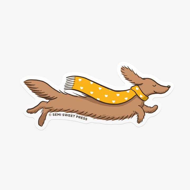 Dog Scarf vinyl sticker for wholesale by Semi Sweet Press
