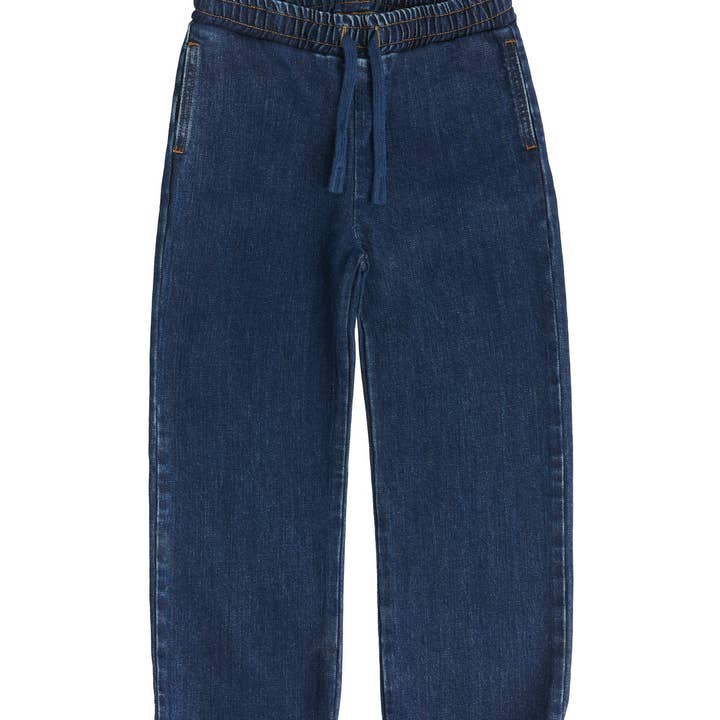 RT9001-215 | Kinder Denim Jogger - Donker Leiblauw voor wholesale door Leela Cotton