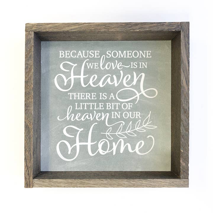 Hangout Home - Wholesale Sign - Heaven in our Home Family Canvas Sign with Wooden Frame