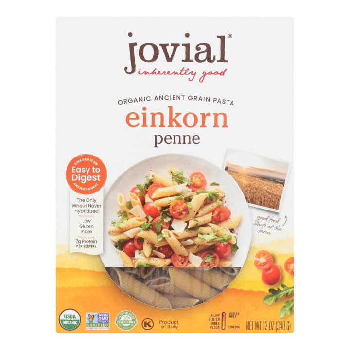 Jovial Einkorn Whole Grain Penne Rigate, 12-Pack, 12 Oz for wholesale by Everyday Supply Co