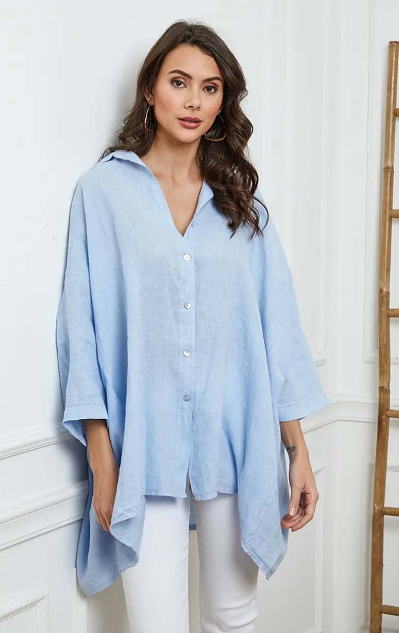 LÉA & LUC - Wholesale Button Down Shirt - Women's - 100% Linen Shirt REF. 285830
