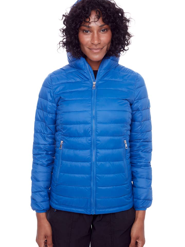 YOHO LADIES' | WOMEN'S VEGAN DOWN (RECYCLED) LIGHTWEIGHT PACKABLE PUFFER, COBALT for wholesale by Alpine North US