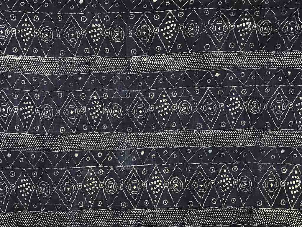 The Niger Bend - Wholesale Tapestry/Textile - Vintage Fulani Indigo Textile "Wrapper" from Mali | 57 x 44"7