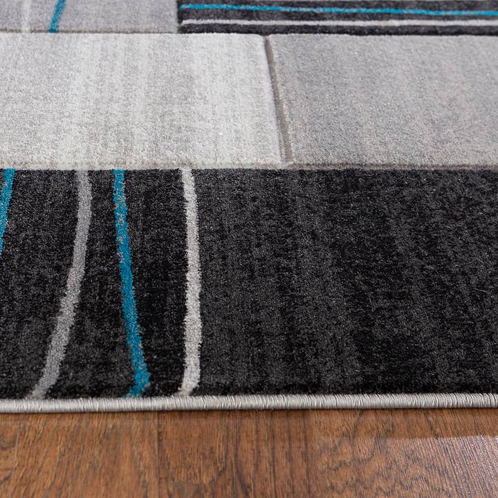 home mart goods - Wholesale Area Rug - 5x7 Blue Grey Modern Geometric Soft Thick Area Rug - 2083