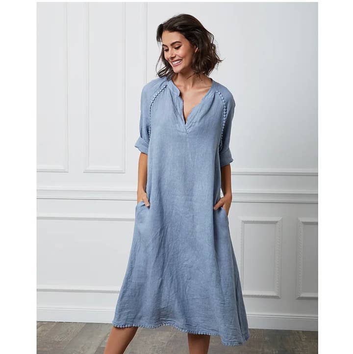 LÉA & LUC - Wholesale Dress - Women's - Long dress in 100% linen REF.716126