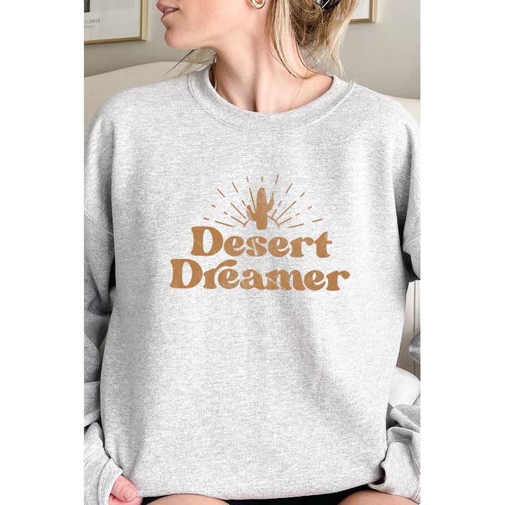 Western Desert Dreamer Cactus Sunrise grafisk sweatshirt for engroshandel hos Select Apparel