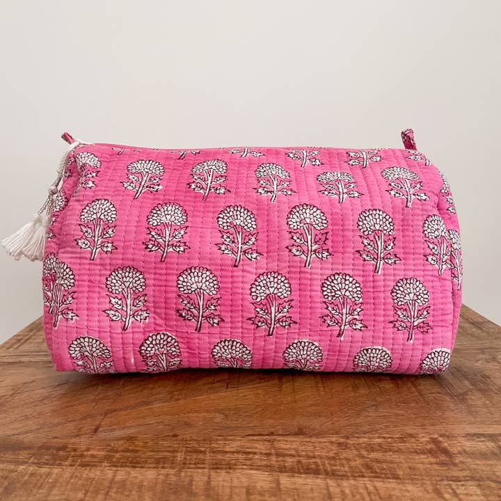 Dahlia Block Print Pouch for wholesale by Kalyana Textiles