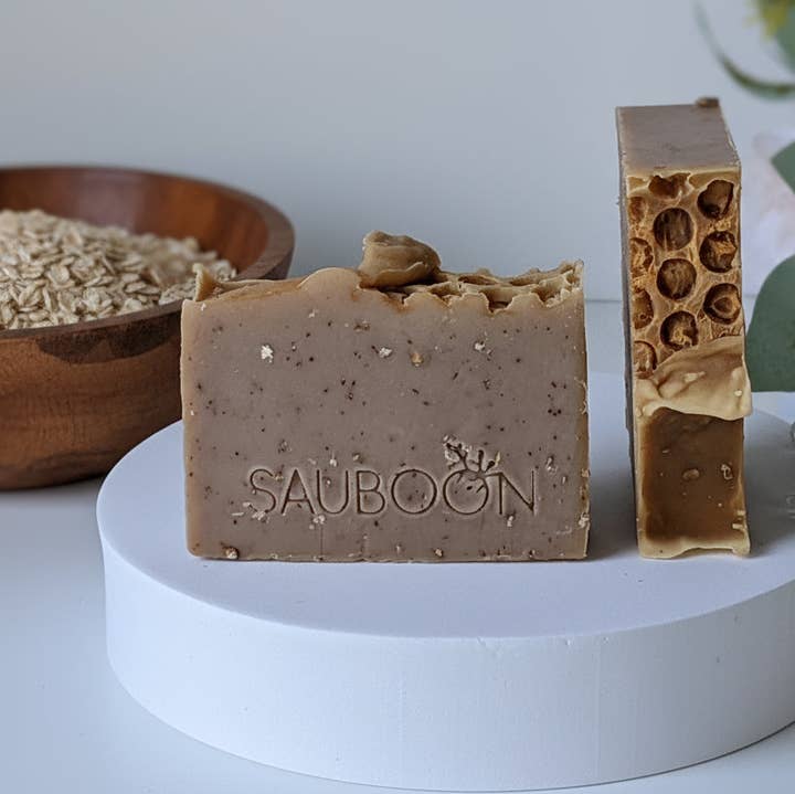 OATMEAL MILK + HONEY for wholesale by SAUBOON Handcrafted Soaps
