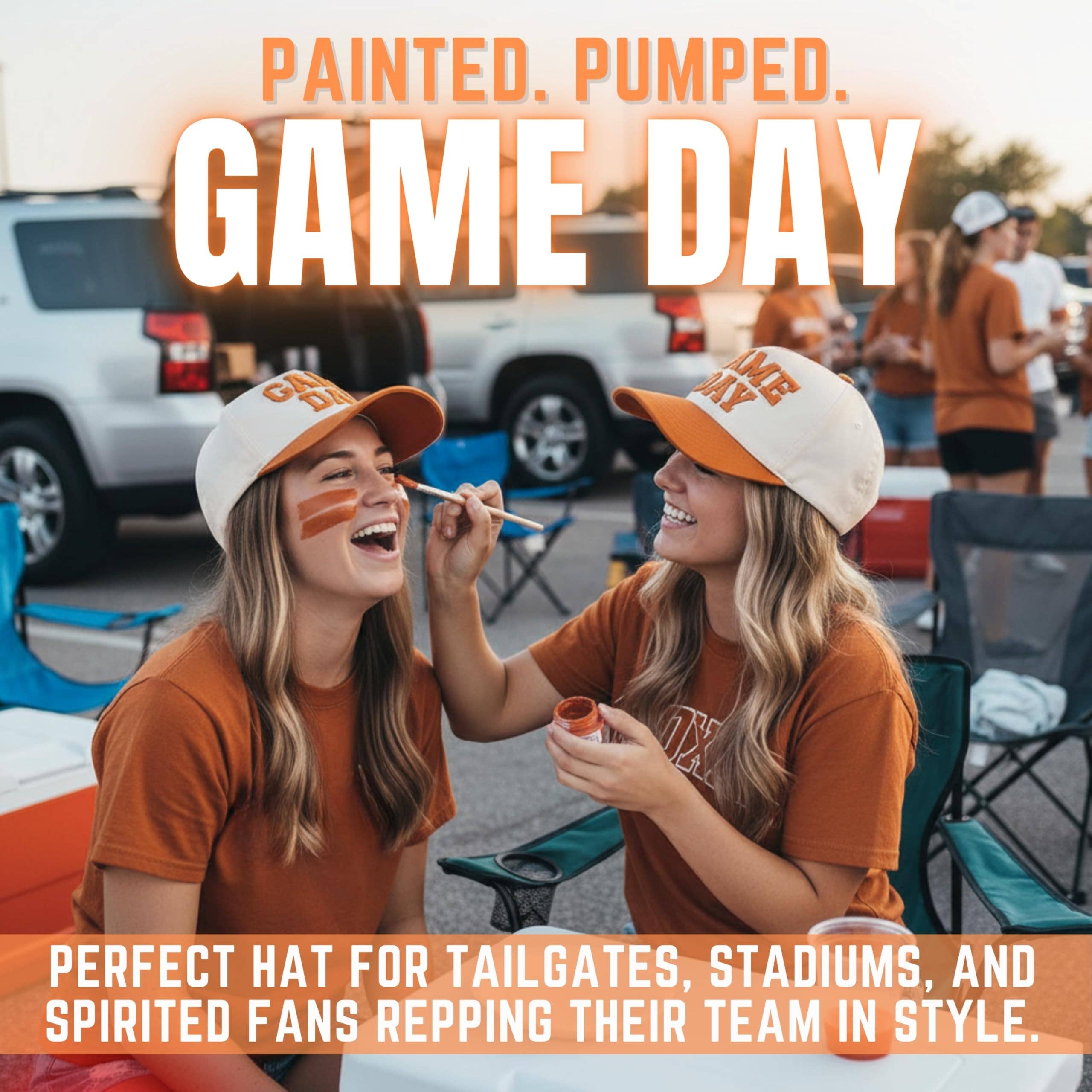 Funky Junque - Wholesale Baseball Cap - Unisex - Retro Two Tone Cap - Game Day - Orange/Beige4