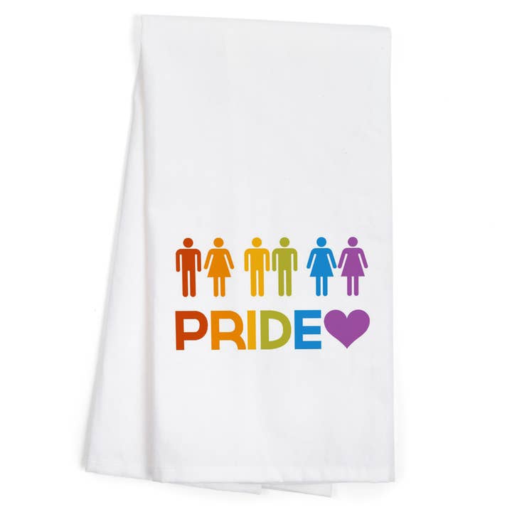 ORGANIC TEA TOWEL Gay Pride, Couples for wholesale by Lantern Press