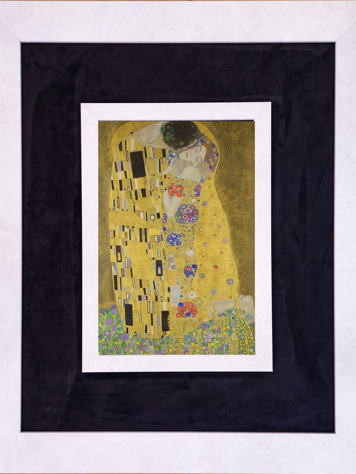 The Kiss by Klimt with White Terra Cotta and Fabric for wholesale by The Brightener Group